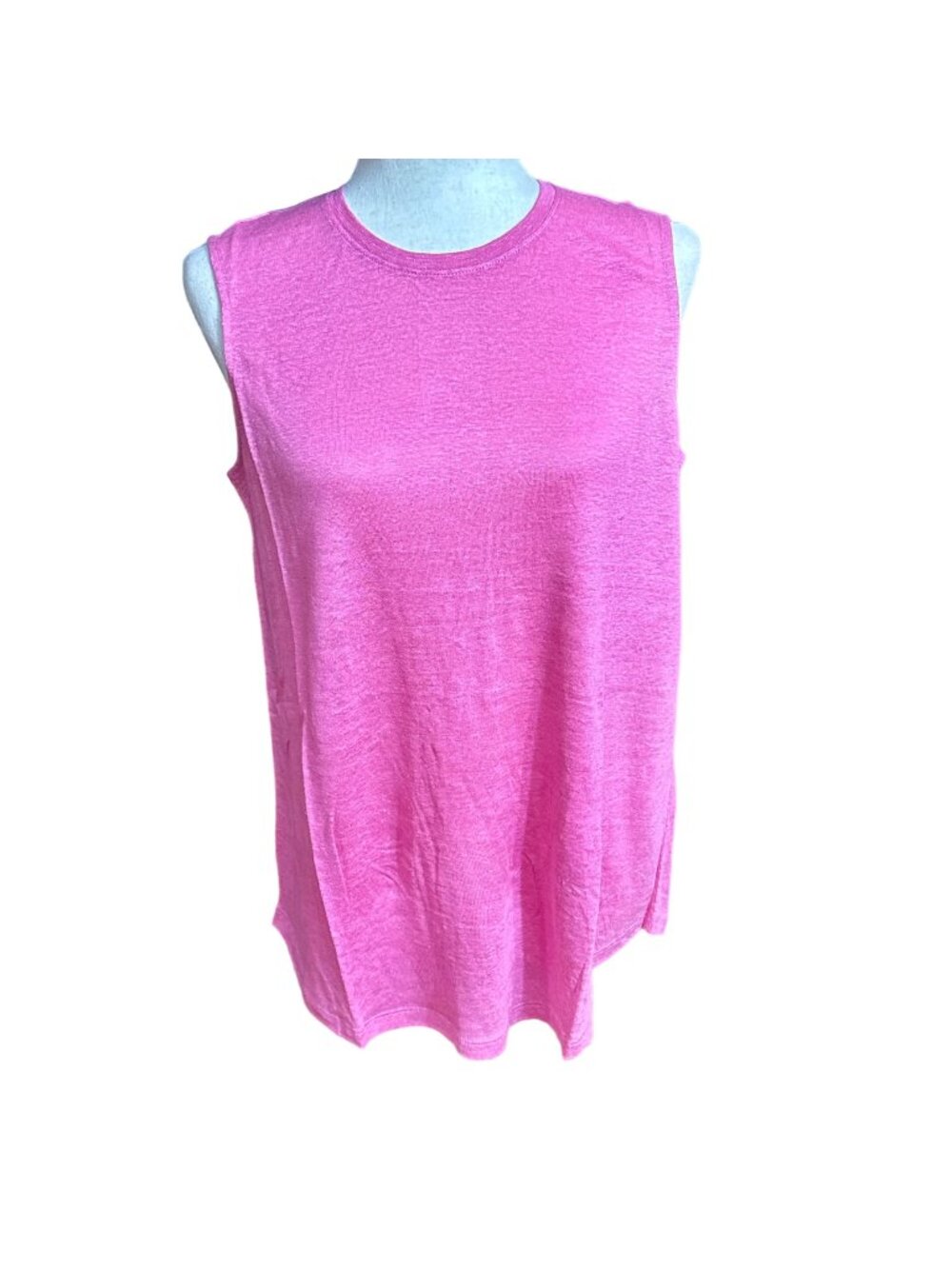 J. Jill Shirt Women S NWT 100% Love Linen Pink Sweet Pea Sleeveless Tank Top